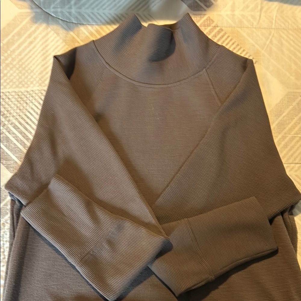 Elegant Brown Turtleneck Sweater set